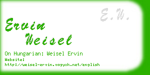 ervin weisel business card